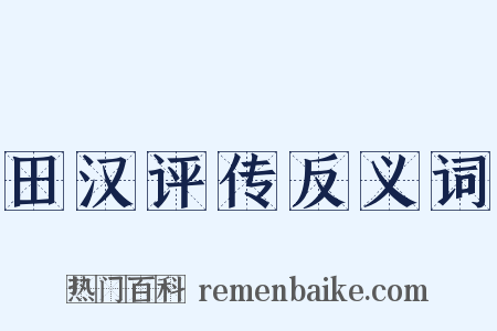 田汉评传反义词是什么意思的图片